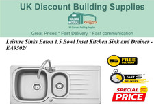 Leisure Sinks Eaton 1.5 Bowl Inset Kitchen Sink and Drainer - EA9502/