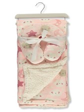 Duck Duck Goose Baby Girls' 2-Piece Baby Blanket Neck Pillow Set Color: multi