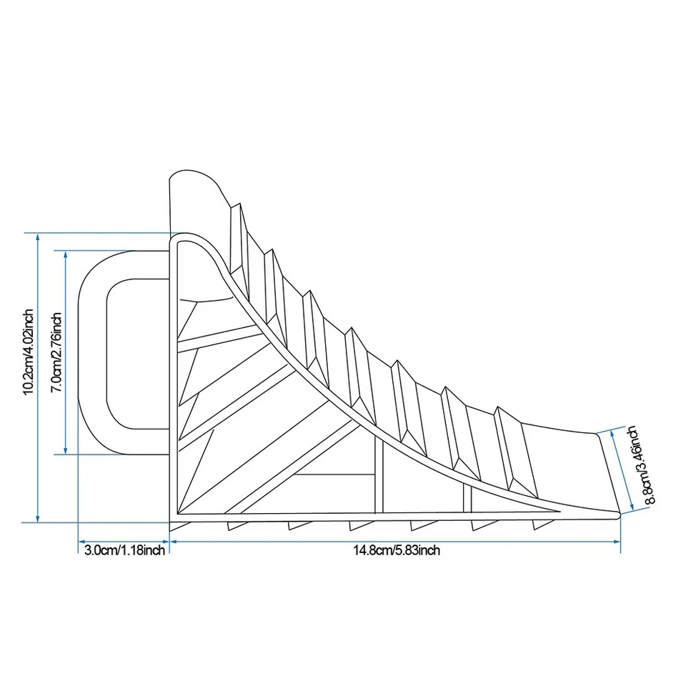 2 x Unterlegkeil mit Griff Hemmschuhe Bremskeile Anhänger PKW Stütze Radkeil DHL - Bild 2 von 4