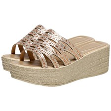 1 Pair Rhinestone Slides Women Dressy Summer Slides Women Platform Wedge Sandals
