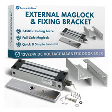 IP67 External Weatherproof Maglock with Z&L Fixing Bracket Gate Magnet Lock NEW