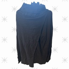 Free People Waffle Knit Slouchy Sweater   Black XS   NWT