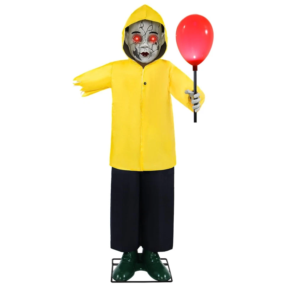 Neu Animatronics Dekorationen 4 Fuß Outdoor gruselig lebensgroß Junge animierte Requisiten mit - Bild 2 von 4