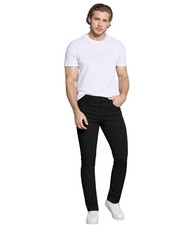 Mens Comfortable Stretch Trousers Slim Fit Straight Leg Stylish Design Pants