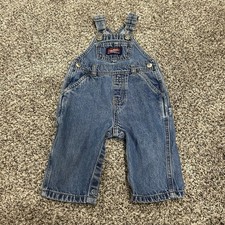 Vintage Y2K Old Navy Toddler 3-6 Month Kids Bib Overalls Denim Carpenter Farming