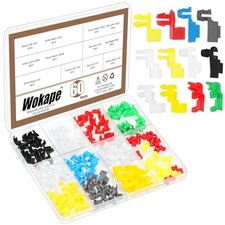 60Pcs Door Lock Rod End Clips Set, Door Handle Lock Rod Hood Latch Set 1-60PCS