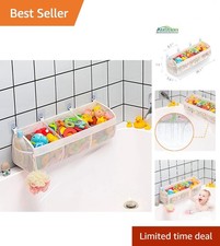 X-Large Mesh Bath Toy Holder with 3 Compartments for Easy Access  Sorting