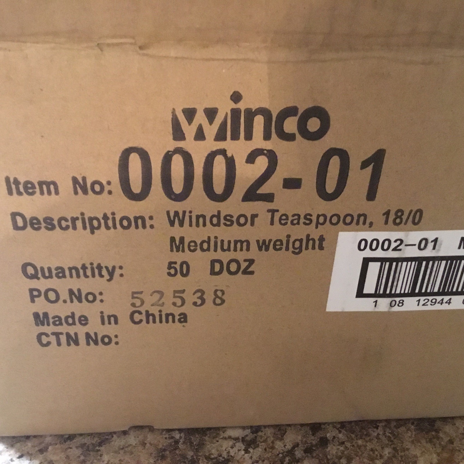 12 Pc New Winco Windsor 18/0 Stainless Steel Teaspoon 5 7/8" Medium Wt 0002-01
