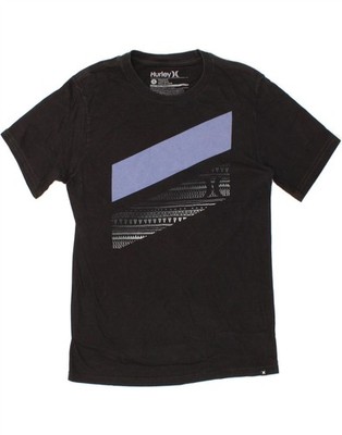 HURLEY Herren Premium Fit Grafik T-Shirt Oberteil Small schwarz Baumwolle AX09
