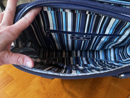 Vera Bradley Laptop Bag Retired Navy Bag Shows Little Wear - Picture 13 of 18
