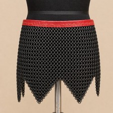 Stainless Steel Chainmail Skirt   9mm Flat Ring Riveted Medieval Armor Costume