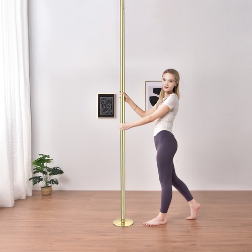 Xcceries 10 FT Spinning Static Dancing Pole Kit w/ Extensions Fitness Dance Gold - Picture 8 of 8