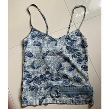 Christian Dior Knit Camisole Top Size 34 Blue Sparkle Vintage Luxury Knitwear