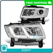 Headlights Led Chrome Housing Clear Lens For 14-16 Jeep Grand Cherokee