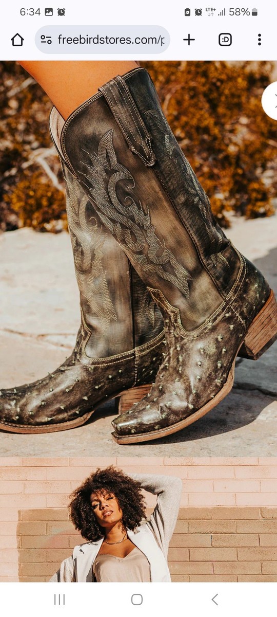 FREEBIRD Olive Green OSTRICH Woodland with bags and Only worn TWICE!