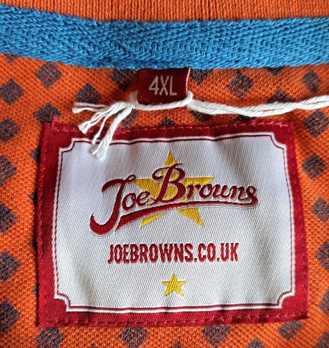 Joe Browns Poloshirt Herren Größe 4XL P2P 31" Union Jack Flagge GB Burnt Orange - Bild 14 von 16