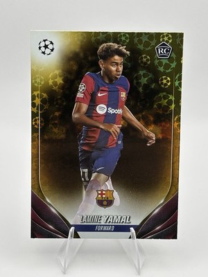 Lamine Yamal 2023-24 Topps UEFA Champions League Gold Starball Foil Rc