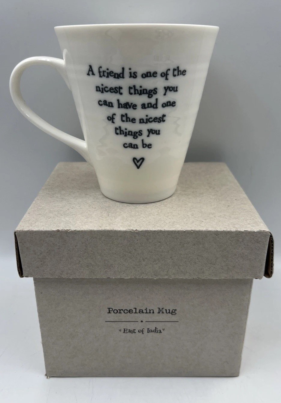 East of India A Friend is the nicest ...Porcelain Mug Friendship Keepsake Gift