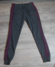 ADIDAS WOMEN'S SWEATPANTS GREY W/ PURPLE STRIPES SIZE XS