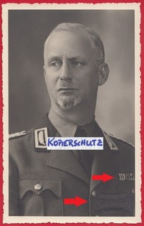 org. Foto: Wehrmacht Portrait Offizier General ? RAD Arbeitsdienst Orden & Abz.