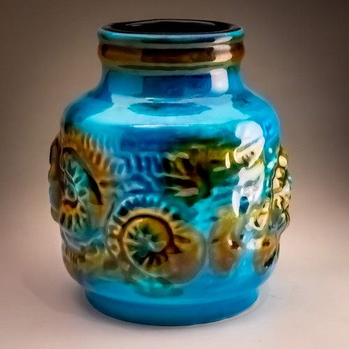 Carstens Tonnieshof Ammonite Vase West Germany Vintage Mid Century Modern Blue - Picture 2 of 14