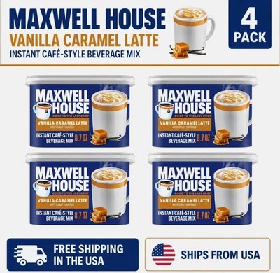 Maxwell House International Vanilla Caramel LatteMix, Café-Style 8.7 oz. 4 Pack