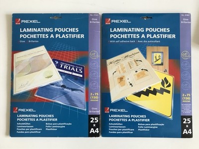 2x Rexel Laminierfolien A4 je.25 Stk | Standard & Selbstklebend | 150 Micron OVP
