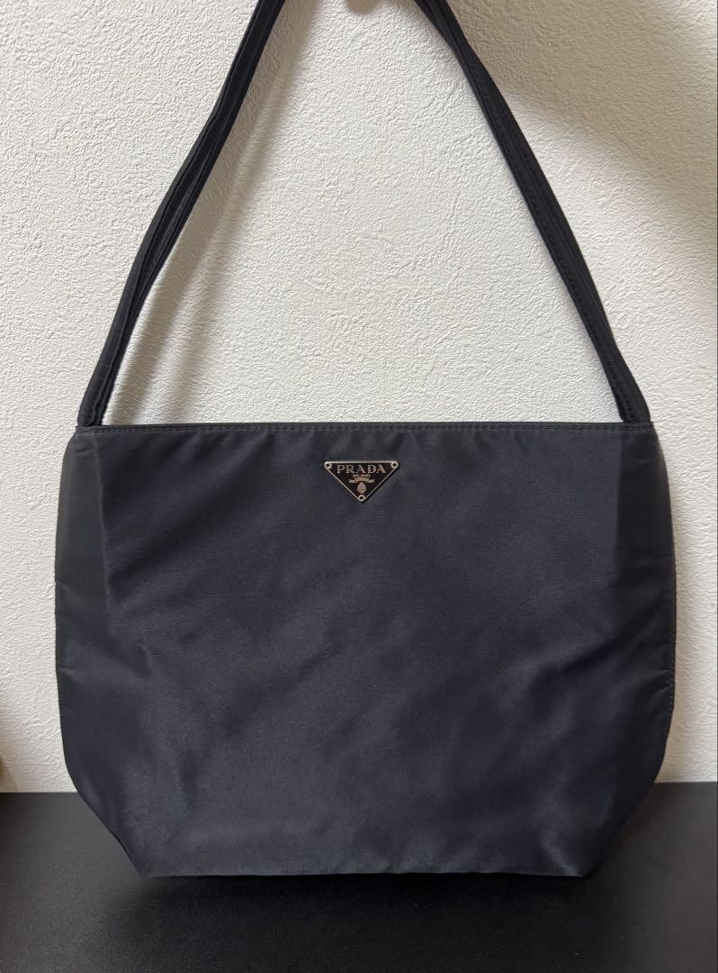 New PRADA triangle logo nylon tote bag unused