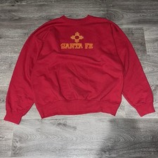 Vintage Red and Yellow Santa Fe Crewneck Sweatshirt Size L New Mexico