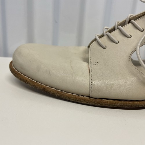 VTG 90s STUART WEITZMAN Cream Cut Out Leather Lace-Up Oxfords Women’s 9.5 M - Picture 9 of 23