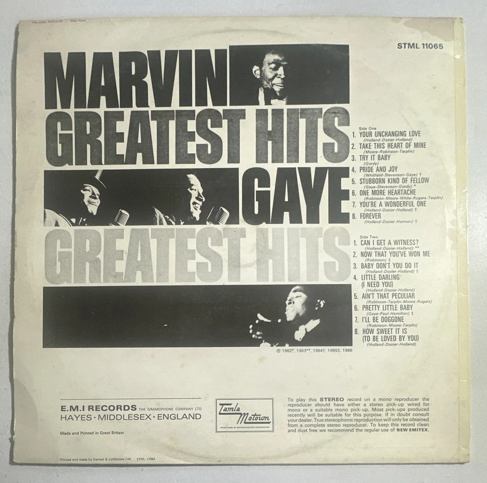 Marvin Gaye Greatest Hits Vinyl 12" LP Record Tamla Motown EX / VG - Image 3 of 4