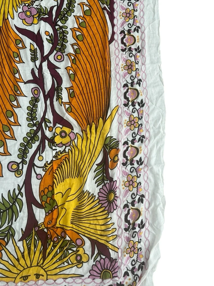 Hermosa bufanda chal colorida Theodora & Callum aprox 78" X 35” aves flores Foto 4 de 4