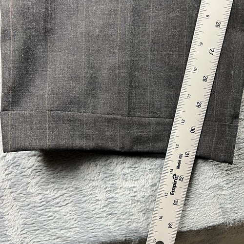Vintage Men’s Dress Pants W37" x L32" Gray Pleated Cuffed Wool Slacks Trousers - Picture 14 of 14