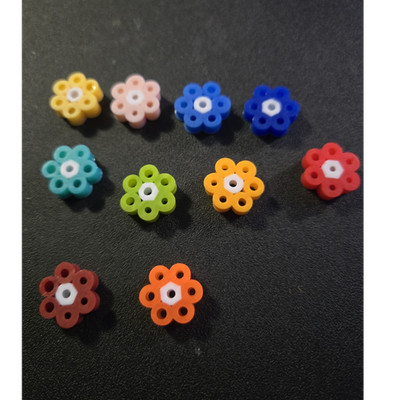 Multicolor Flower-Shaped Plastic Beads Matte Finish for Jewelry Making 10 pieces