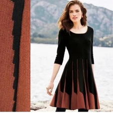 Peruvian Connection Parc Royal Pima Cotton Knit Fit and Flare Dress, size S