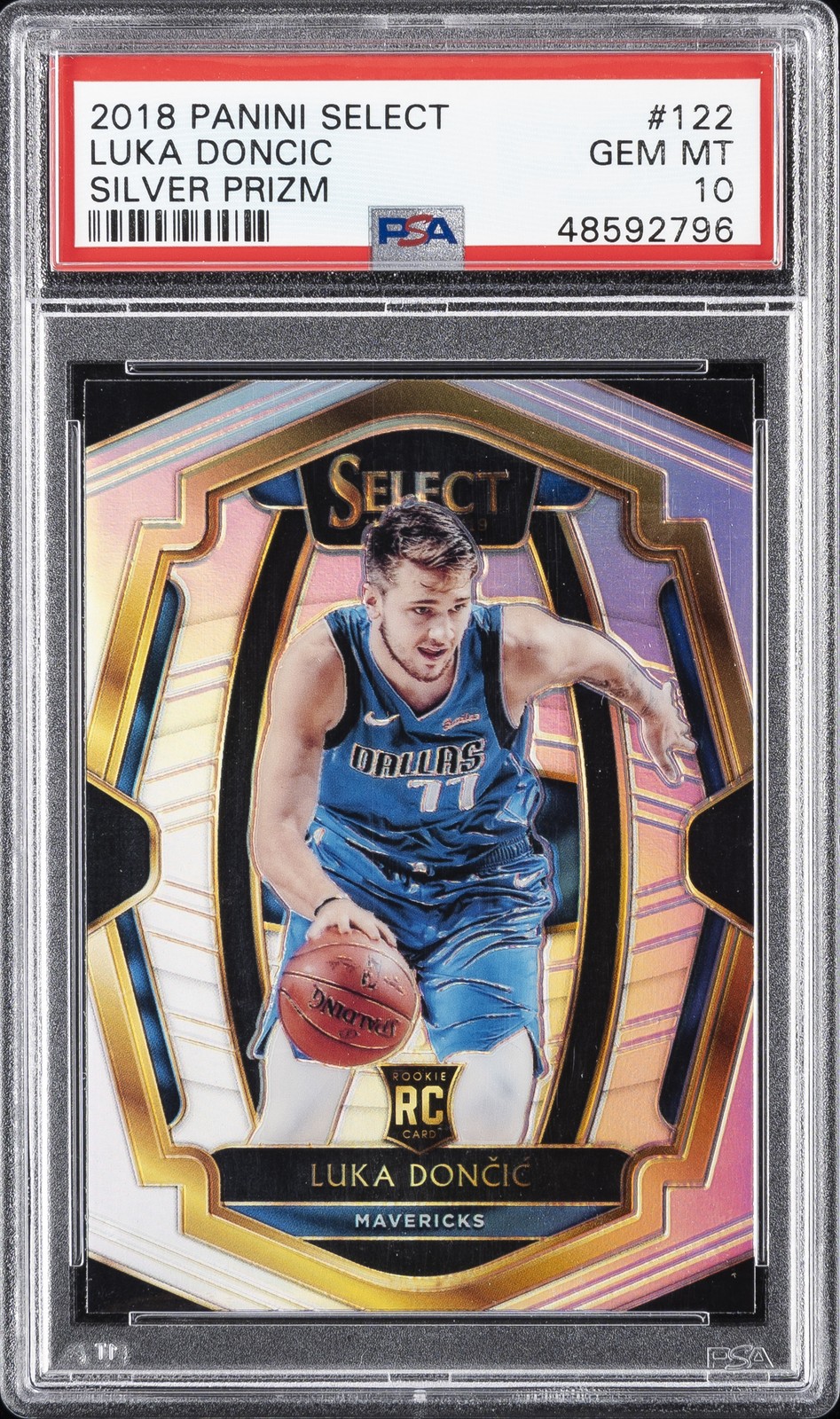 2018 PANINI SELECT SILVER PRIZM #122 LUKA DONCIC PSA 10