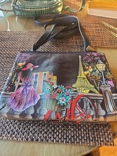 ANUSCHKA Hand Painted  Paris At Night  Leathe...