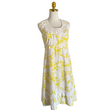 VTG 60s THE LILLY PULITZER Floral Lace Dress Jackie O Preppy Resort L 10 / 12