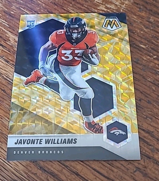 2021 Panini Mosaic #315 Prizm Reactive Yellow Javonte Williams Denver Rookie