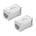 2PCS RJ45 CAT7 Ethernet Coupler Female to Female Cat7 Cat6 Cat5e Cat5, Grey