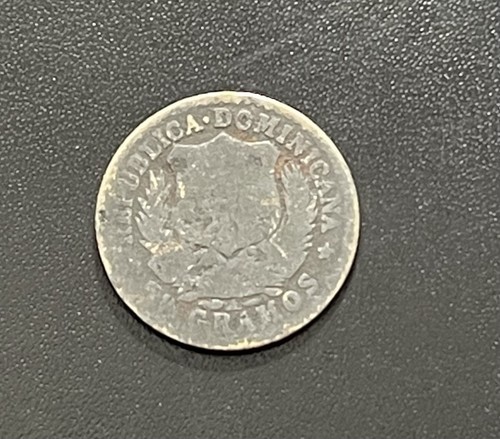 Dominican Republic 1897-A 10 Centavos Silver Coin #4 - Picture 2 of 2