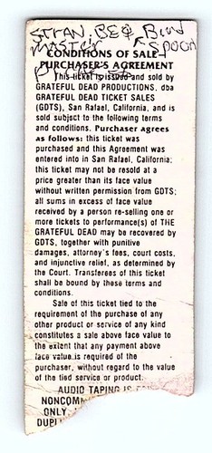 Grateful Dead Mail Ordre Concert Ticket Stub Juin 26 1993 Washington Dc - Photo 2 sur 7