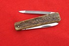 VINTAGE  CHRISTIANS CUTLERY  SOLINGEN GERMANY STAG HANDLE KNIFE  RARE  NO SPRING — photo 8