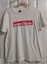 T-shirt neve isola vintage L grande bianca