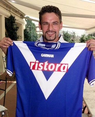 Authentic Roberto Baggio 2000-2001 Brescia Garman Jersey/Large