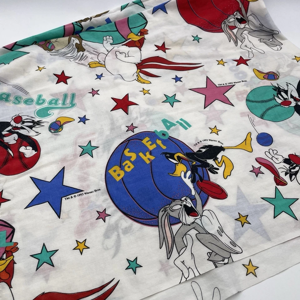 De Colección Bugs Bunny Looney Tunes Warner Bros. 1993 TELA DEPORTIVA Cortina 44 "X 56" Foto 2 de 4