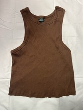 Wild Fable Tank Top Ribbed Sleeveless Brown Size Med