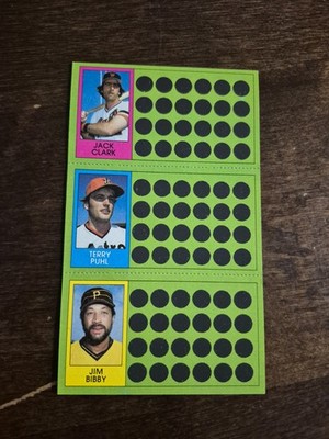 1981 Topps Scratch Off Panel Jack Clark Terry Puhl Jim Bibby