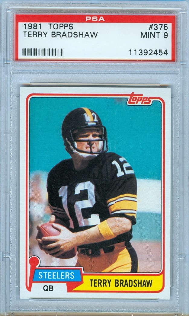 1981 Topps #375 🔥 TERRY BRADSHAW  PSA 9 🔥 Steelers HOF