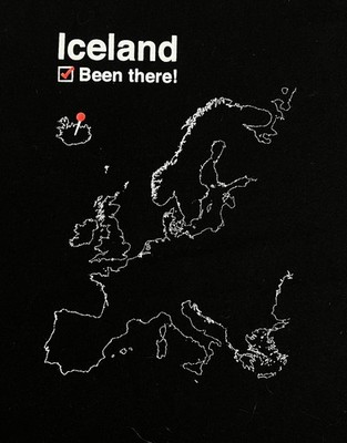 Iceland T Shirt XL - Bucket List - Been There - Map